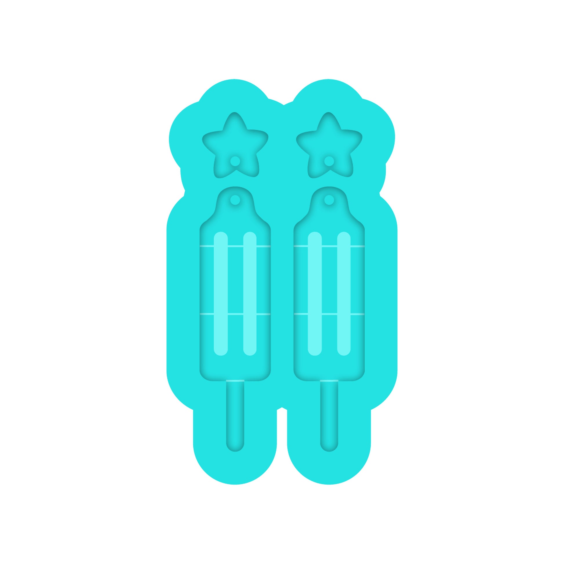 4th of July Bomb Pop Dangle Earring Silicone Mold for Resin Jewelry Artists