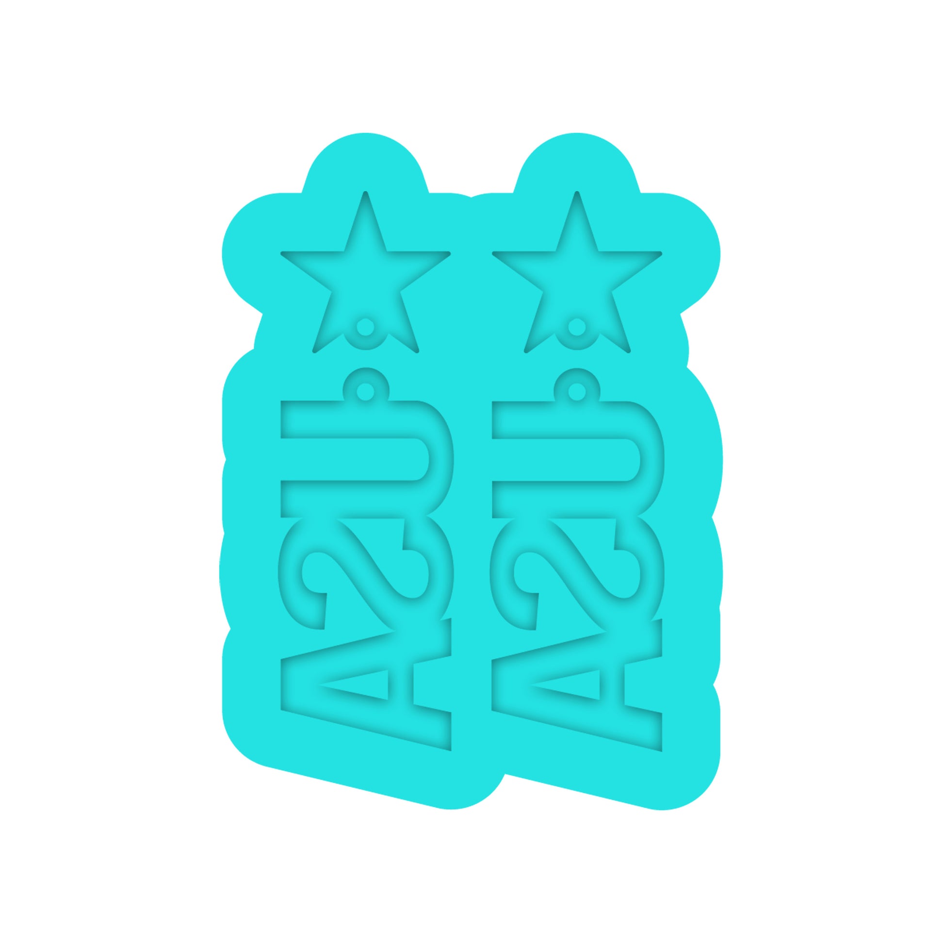 4th of July USA Dangle Earring Silicone Mold for Resin Jewelry Artists