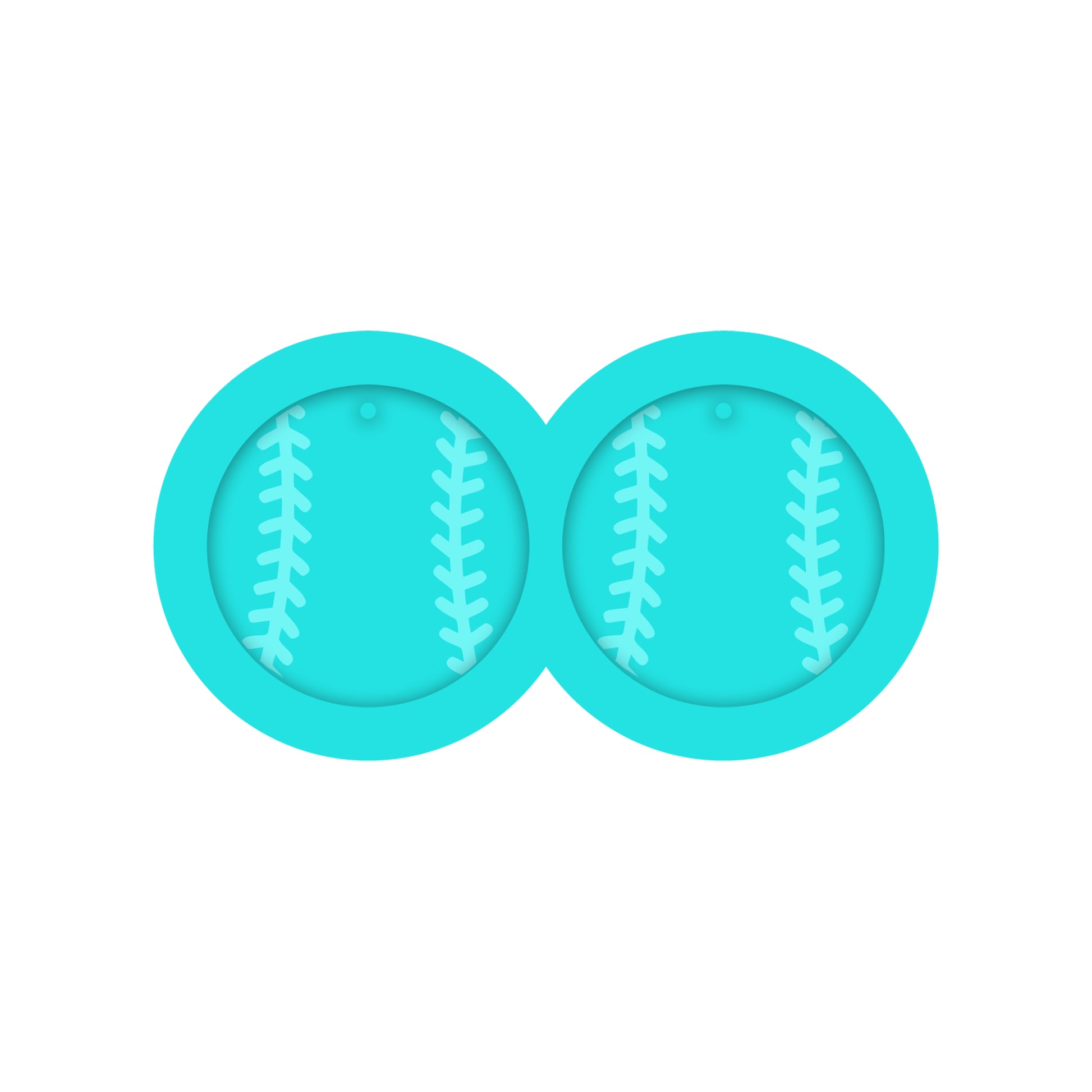 Baseball Dangle Earring Silicone Mold for Resin Jewelry Artists.