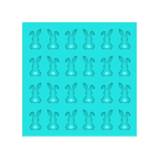 Easter Bent Ear Bunny Silicone Mold for Resin Shaker Bits, Stud Earrings, Flatbacks, Charms & Pendants