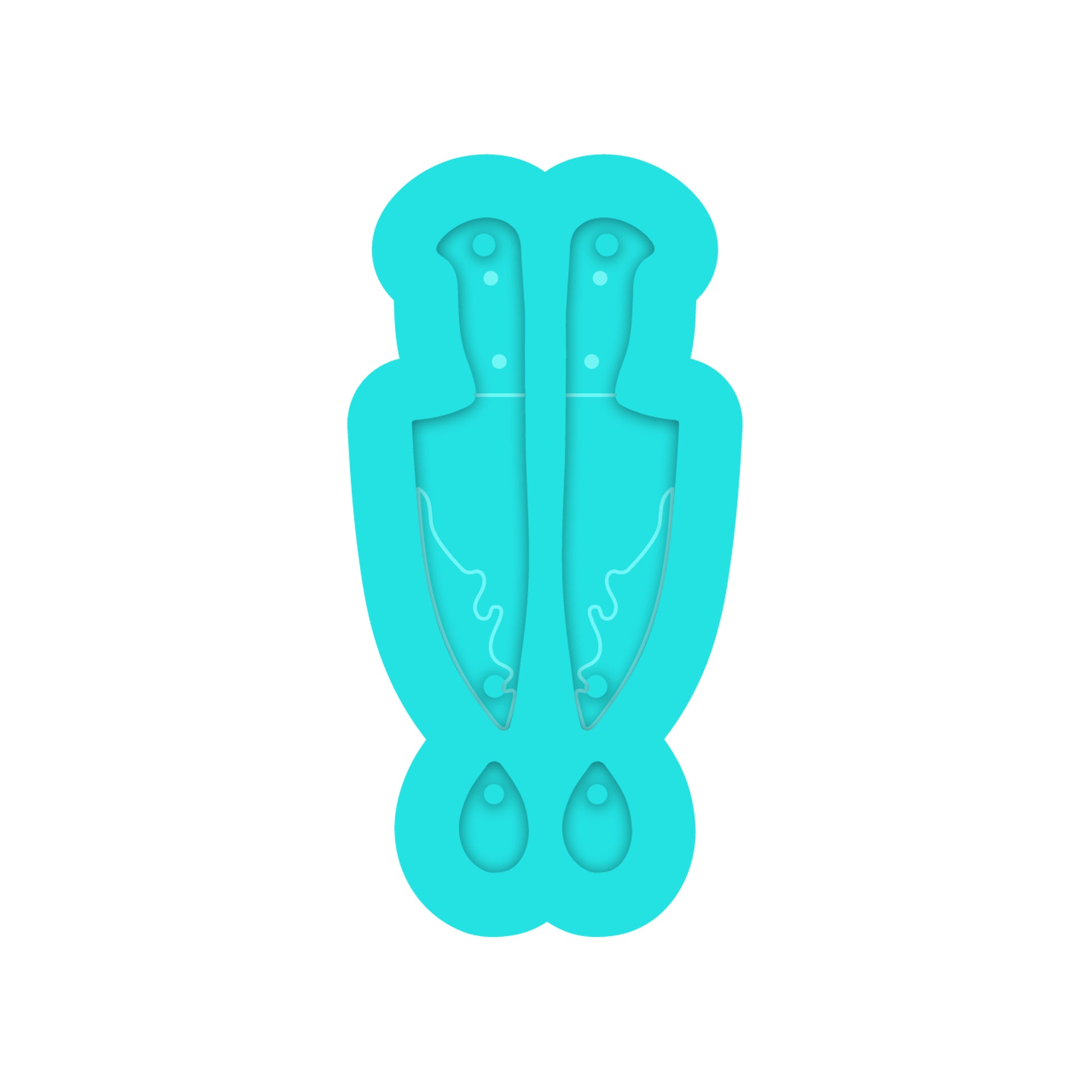 Halloween Bloody Knife Dangle Earring Silicone Mold for Resin Jewelry Artists