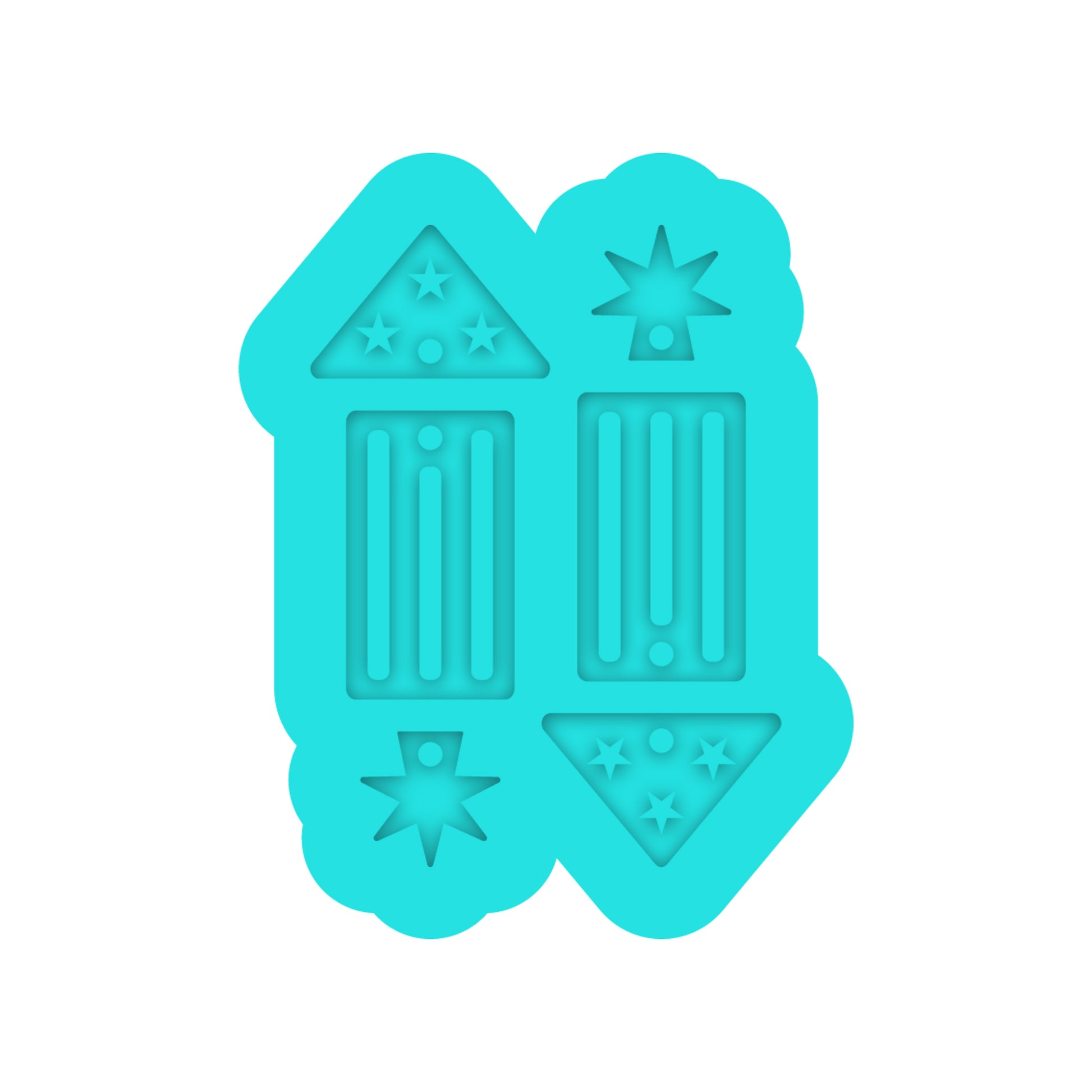 4th of July Bottle Rocket Dangle Earring Silicone Mold for Resin Jewelry Artists