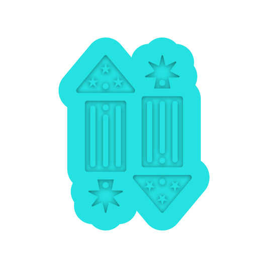 4th of July Bottle Rocket Dangle Earring Silicone Mold for Resin Jewelry Artists