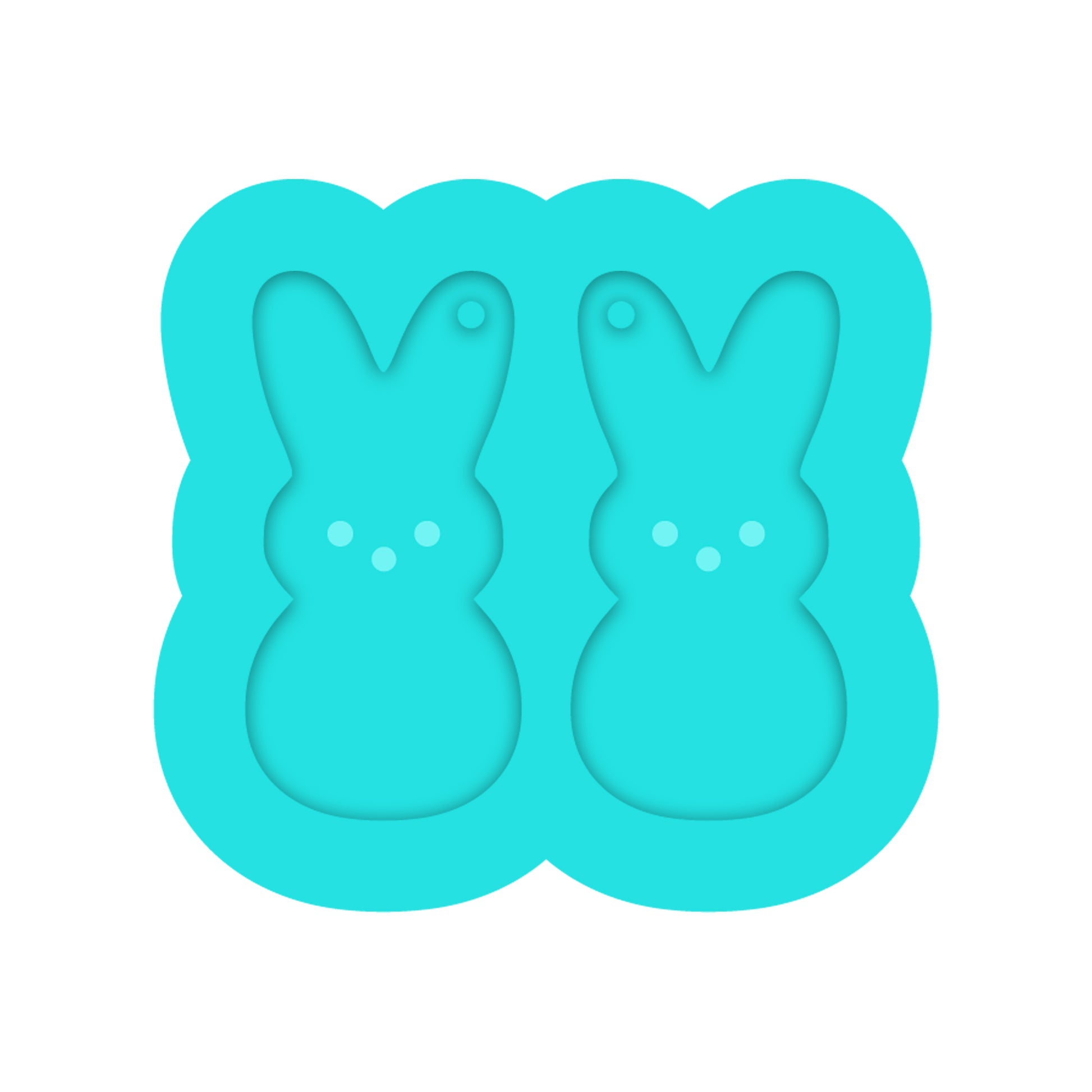 Easter Marshmallow Bunny Dangle Earring Silicone Mold for Resin Jewelry Artists