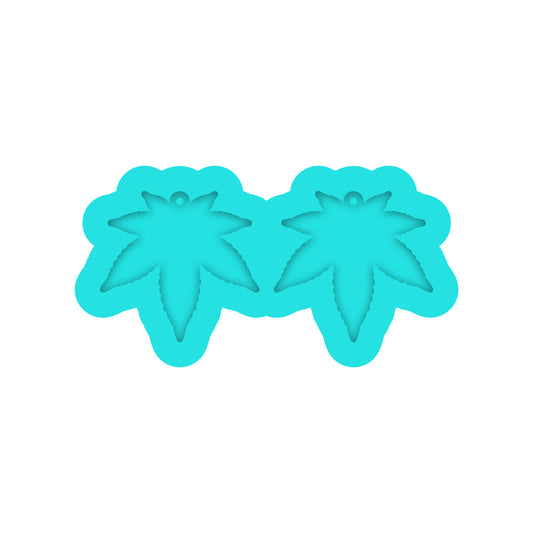Cannabis Leaf Dangle Earring Silicone Mold for Resin Jewelry Artists