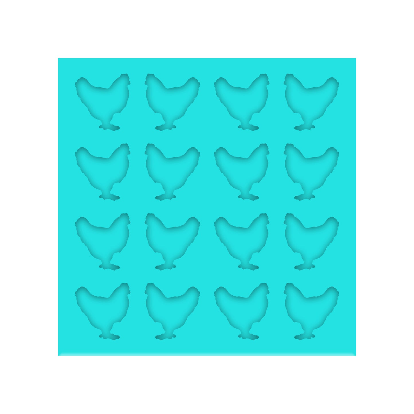 Chicken Silicone Mold for Resin Shaker Bits, Stud Earrings, Flatbacks, Charms & Pendants