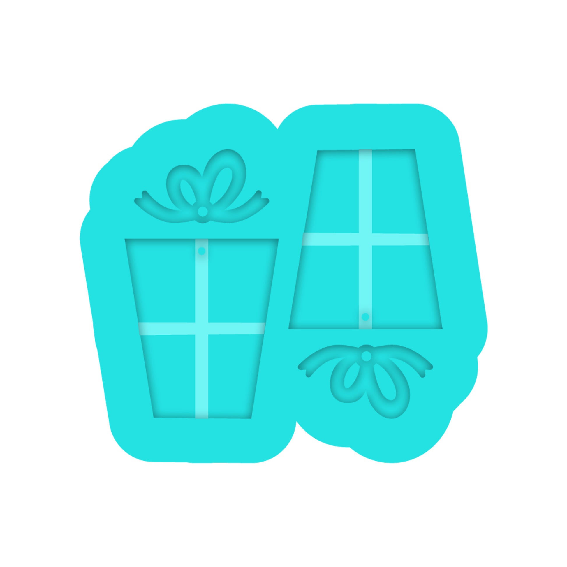 Christmas Present Dangle Earring Silicone Mold for Resin Jewelry Artists.