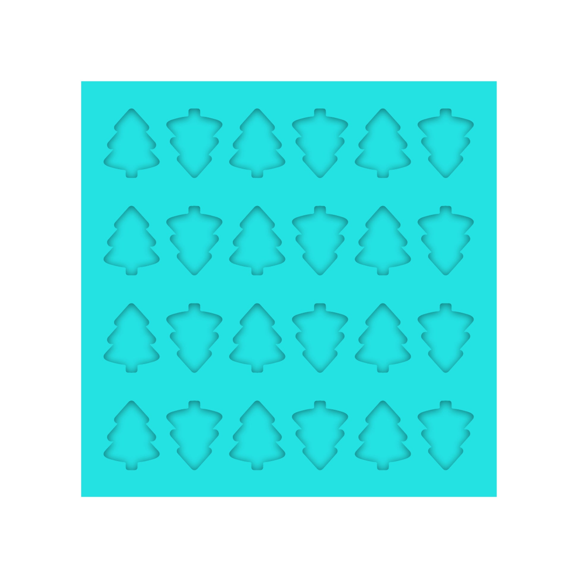 Christmas Tree Silicone Mold for Resin Shaker Bits, Stud Earrings, Flatbacks, Charms & Pendants