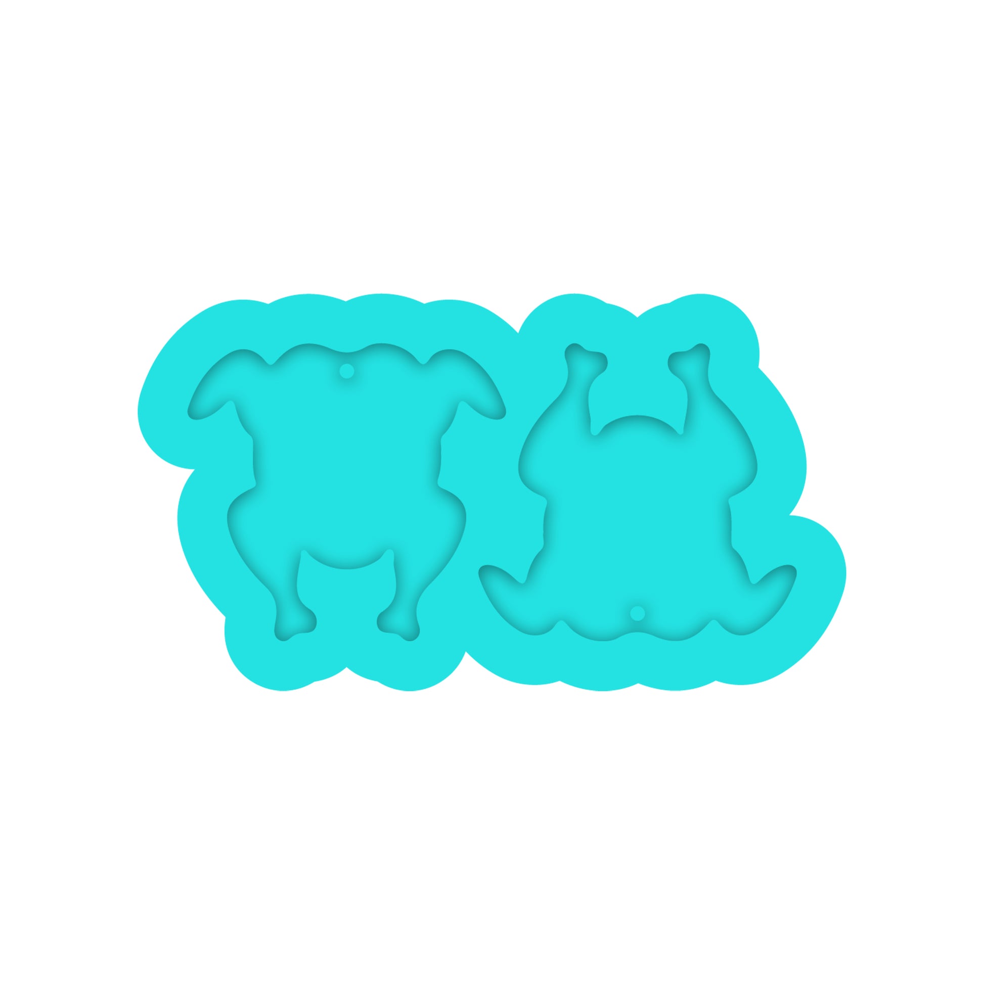 Thanksgiving Cooked Turkey Dangle Earring Silicone Mold for Resin Jewelry Artists