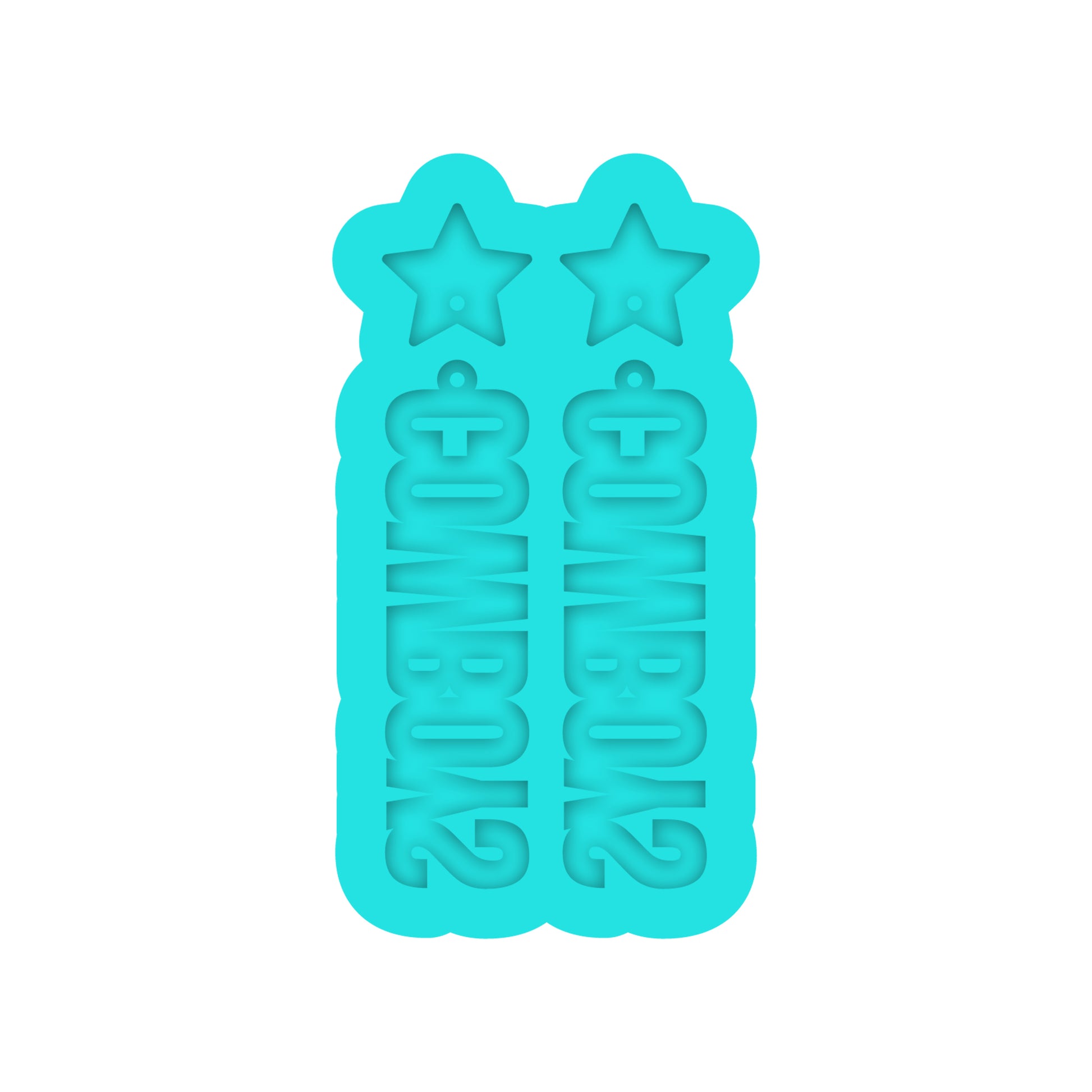 Cowboys & Star Dangle Earring Silicone Mold for Resin Jewelry Artists