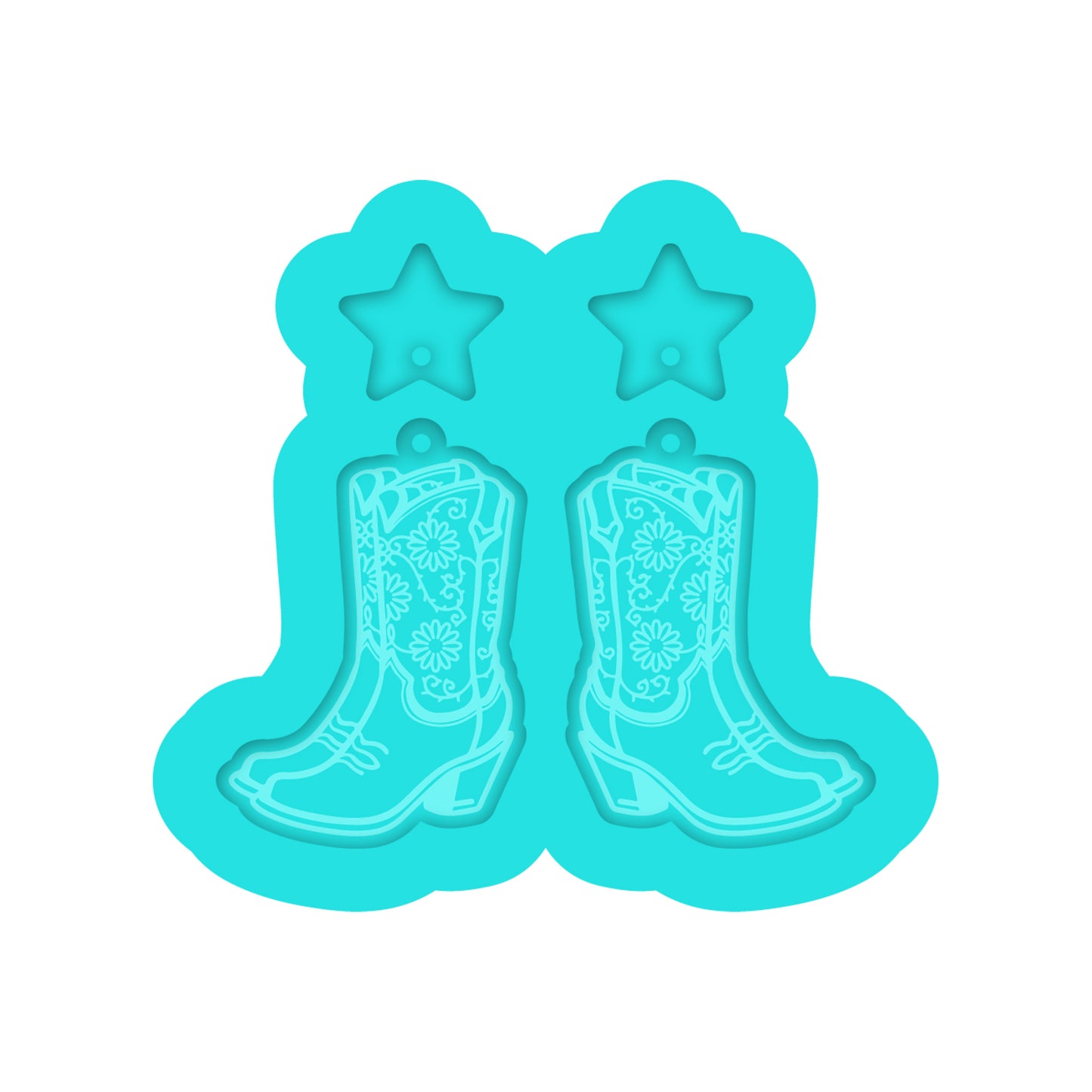 Cowgirl Boots Dangle Earring Silicone Mold for DIY Resin Jewelry Making