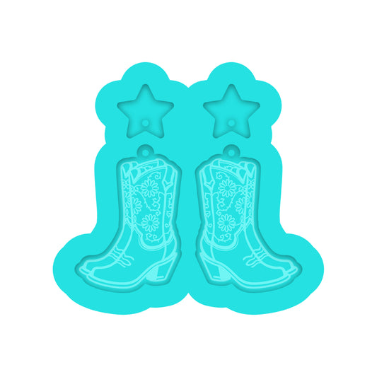 Cowgirl Boots Dangle Earring Silicone Mold for DIY Resin Jewelry Making