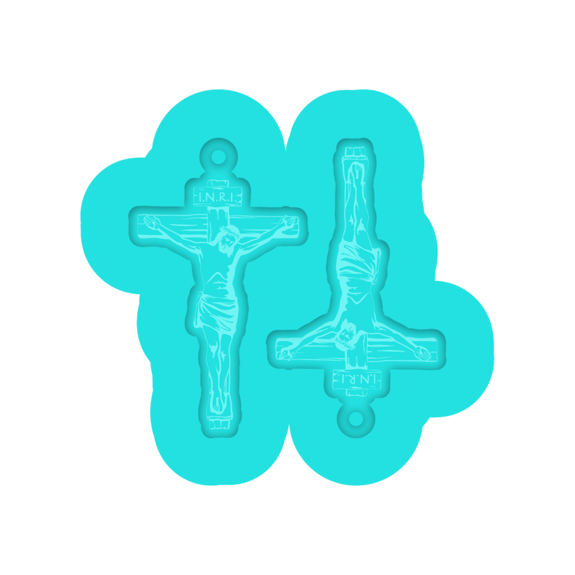 Christian Easter Crucifix Dangle Earring Silicone Mold for Resin Jewelry Artists.