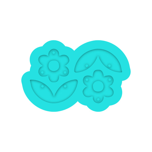 Daisy with Leaves Dangle Earring Silicone Mold