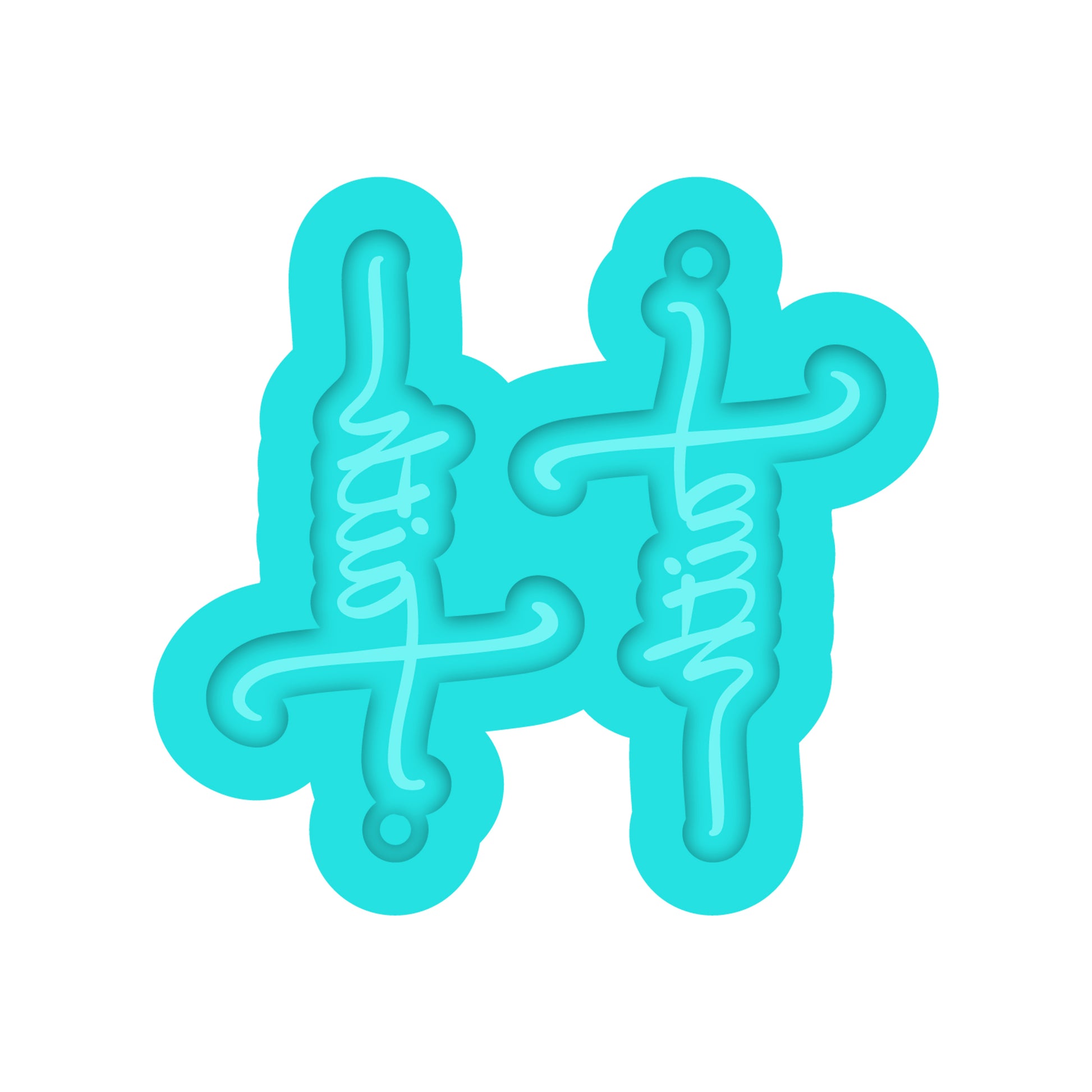 Christian Easter Faith Cross Dangle Earring Silicone Mold for Resin Jewelry Artists