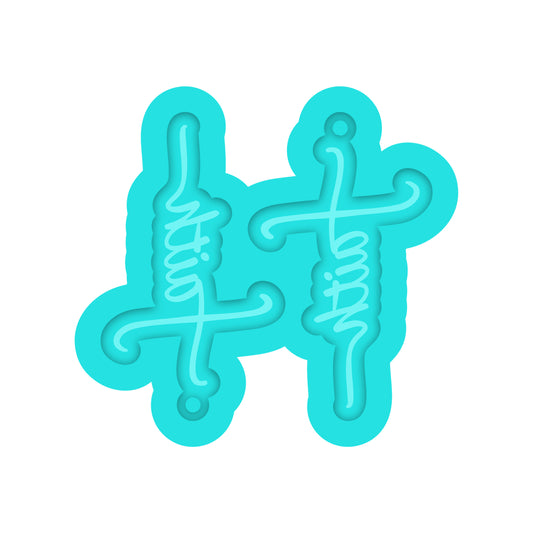 Christian Easter Faith Cross Dangle Earring Silicone Mold for Resin Jewelry Artists