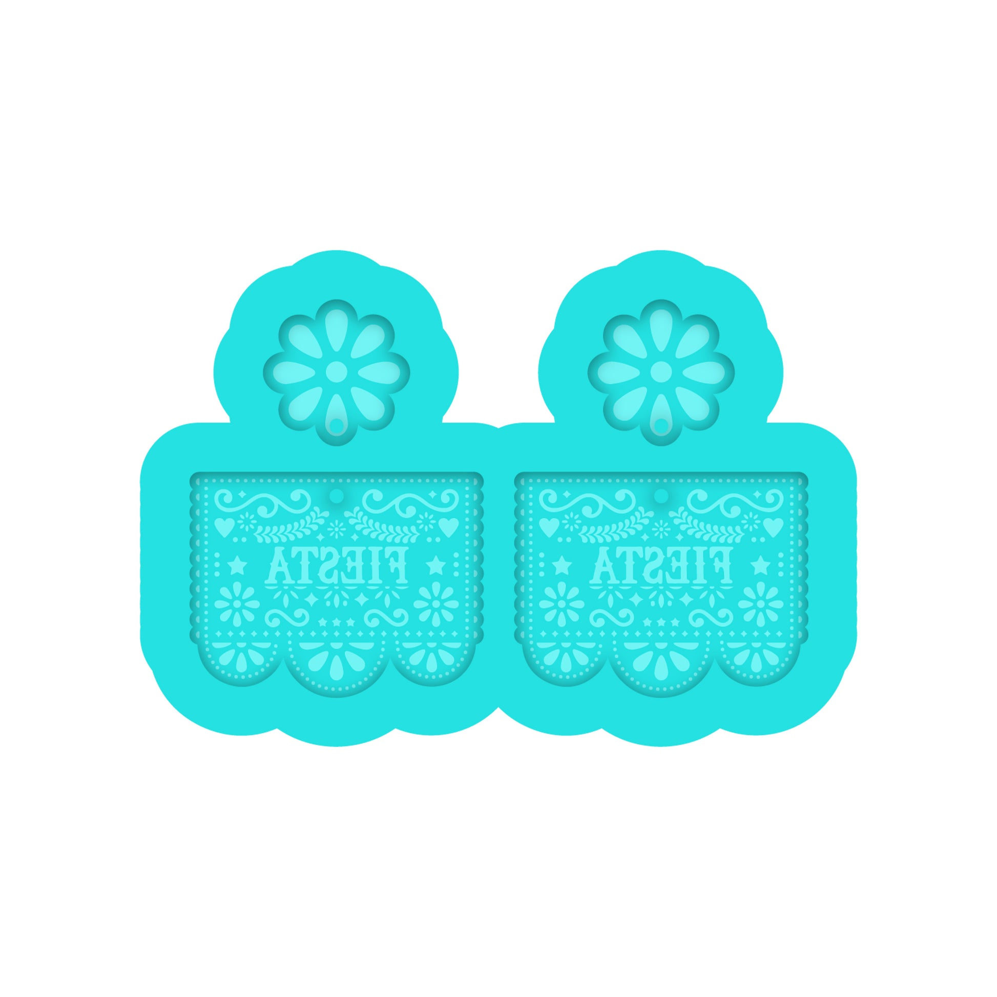 Cinco De Mayo Fiesta Banner Dangle Earring Silicone Mold for Resin Jewelry Artists