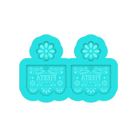 Cinco De Mayo Fiesta Banner Dangle Earring Silicone Mold for Resin Jewelry Artists