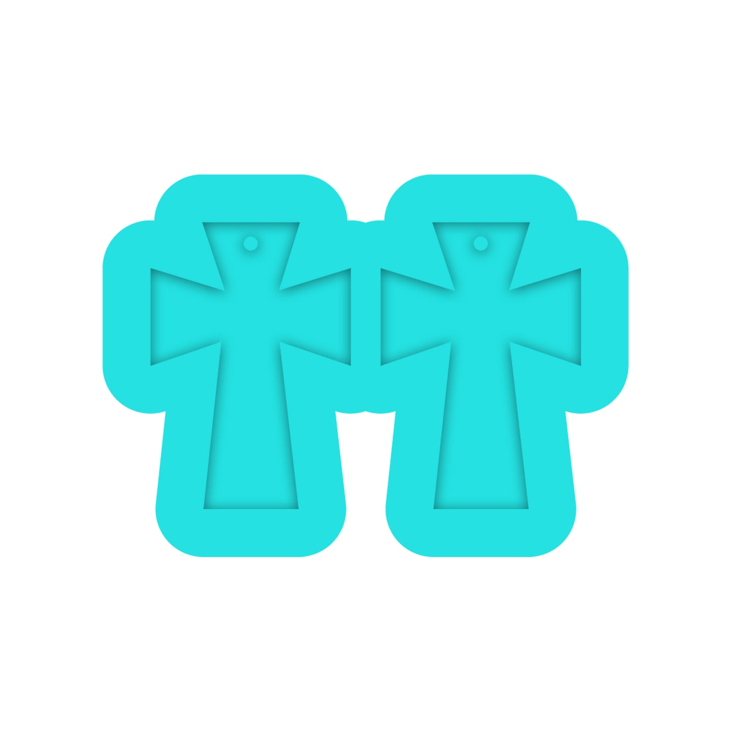 Christian Easter Flared Cross Dangle Earring Silicone Mold for Resin Jewelry Artists
