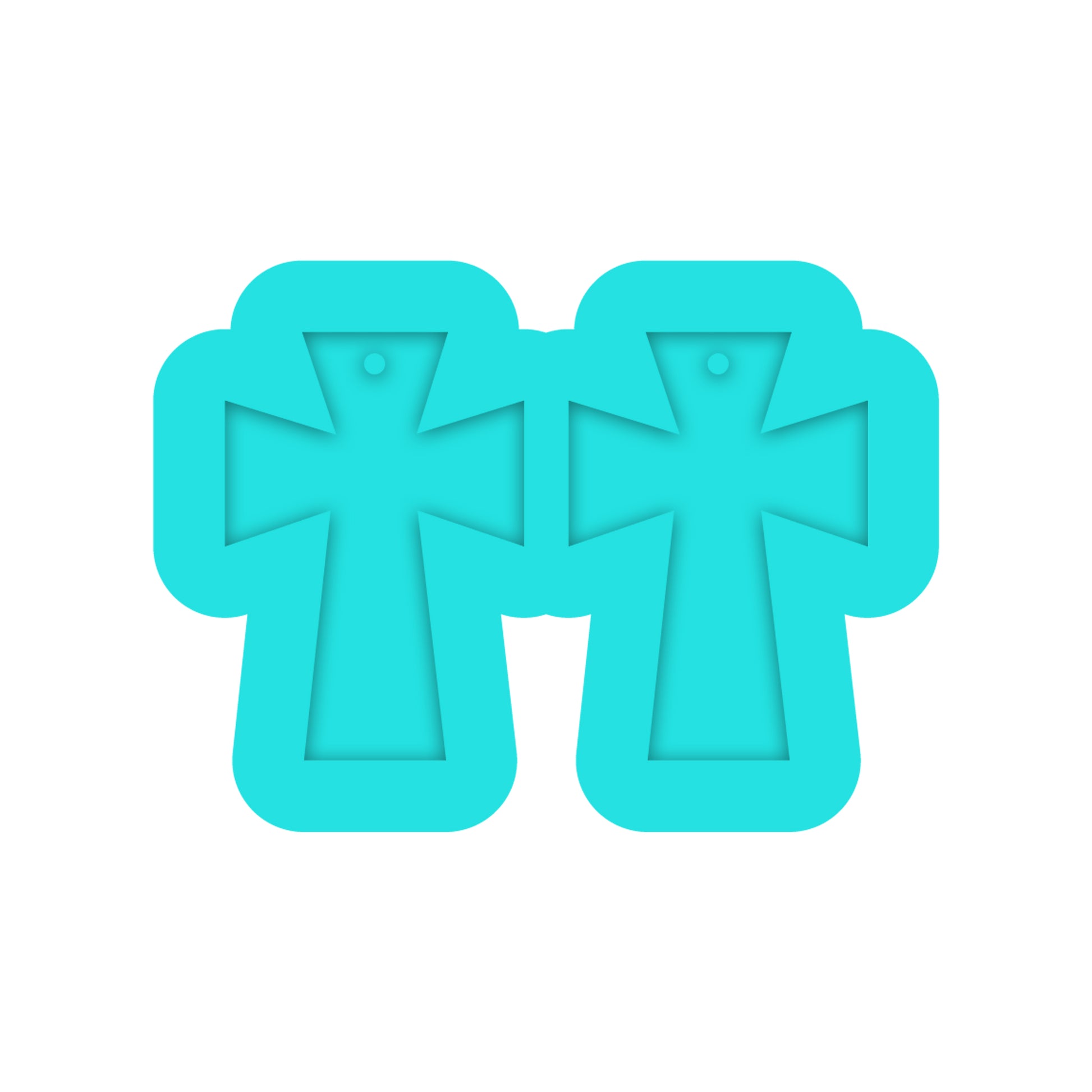 Christian Easter Flared Cross Dangle Earring Silicone Mold for Resin Jewelry Artists
