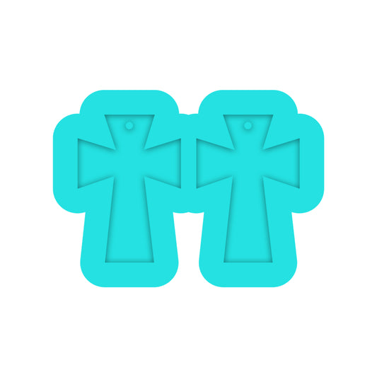 Christian Easter Flared Cross Dangle Earring Silicone Mold for Resin Jewelry Artists
