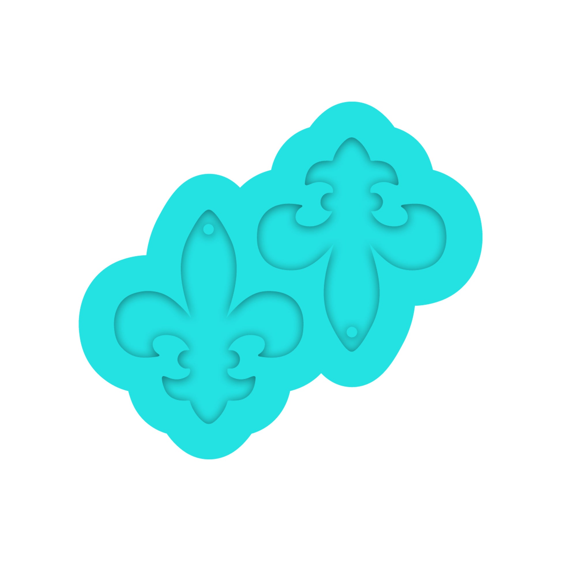 Fleur De Lis Dangle Earring Silicone Mold for Resin Jewelry Artists