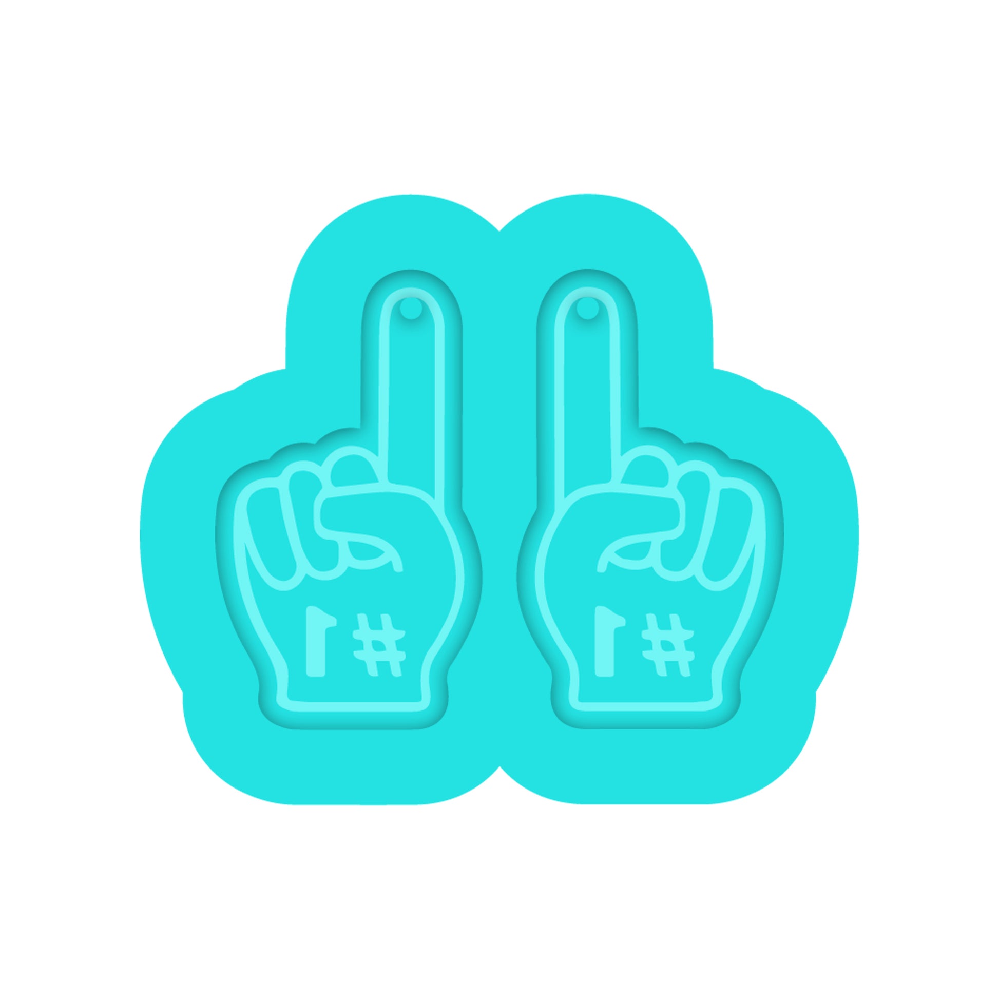 Sports Foam Finger Dangle Earring Silicone Mold for Resin Jewelry Artists