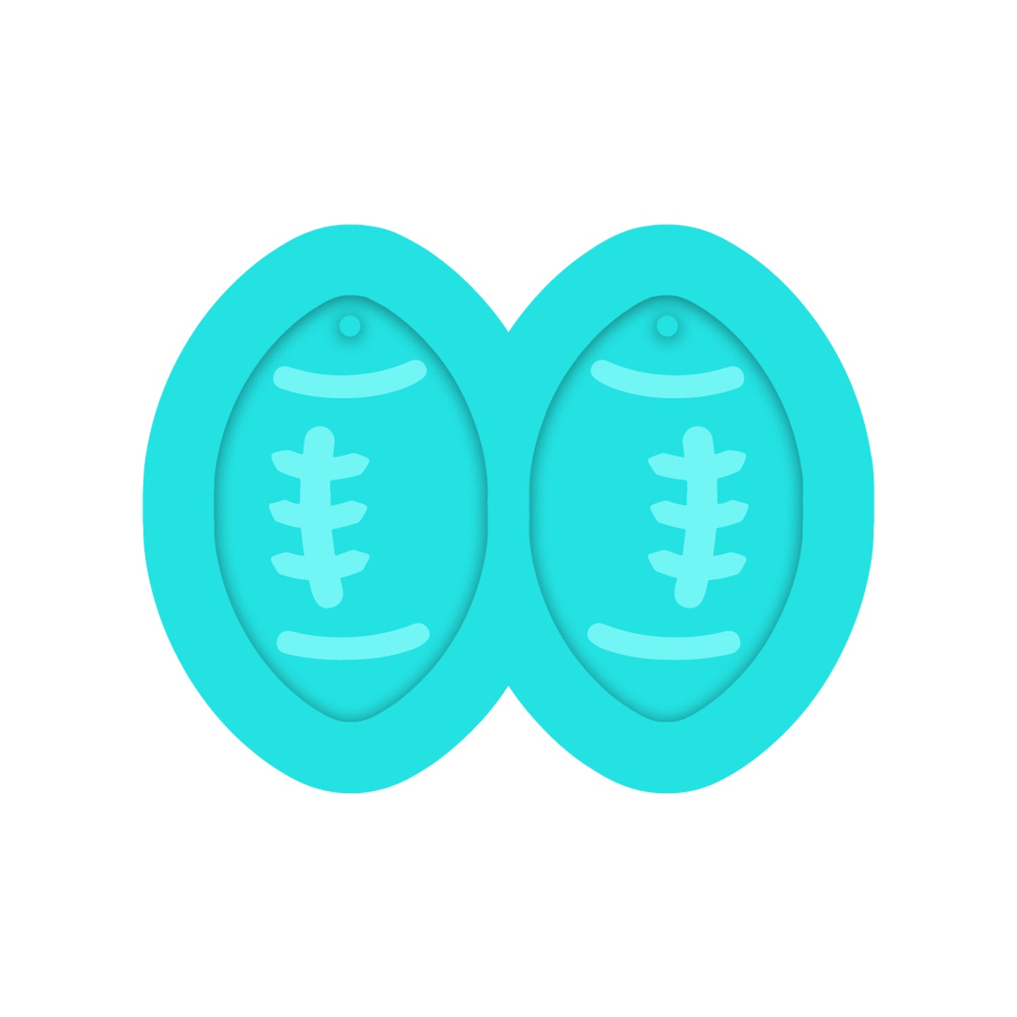 Football Dangle Earring Silicone Mold for Resin Jewelry Artists.