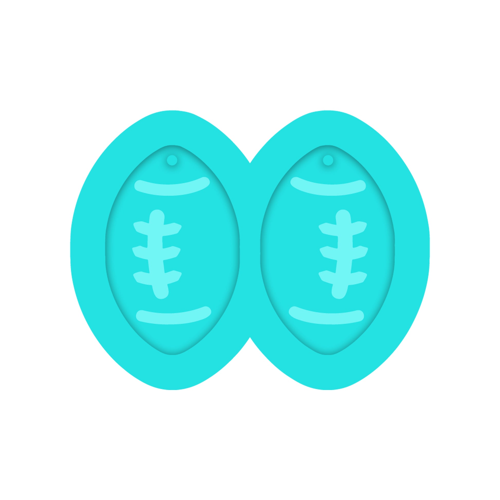 Football Dangle Earring Silicone Mold for Resin Jewelry Artists.