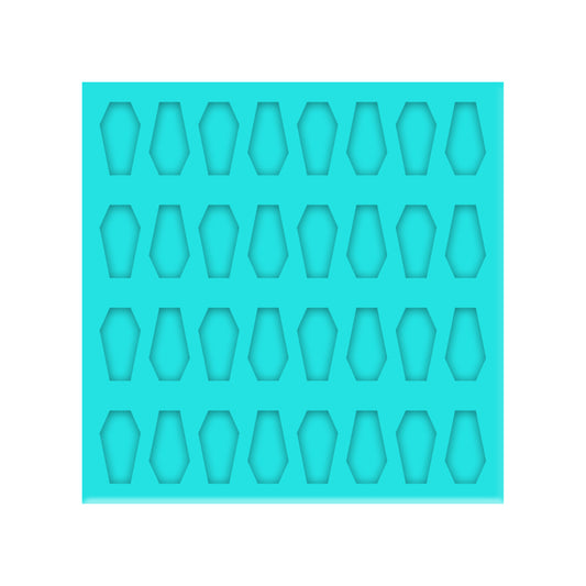 Coffin Silicone Mold for Resin Halloween Stud Earrings, Shaker Bits, Charms & Pendants