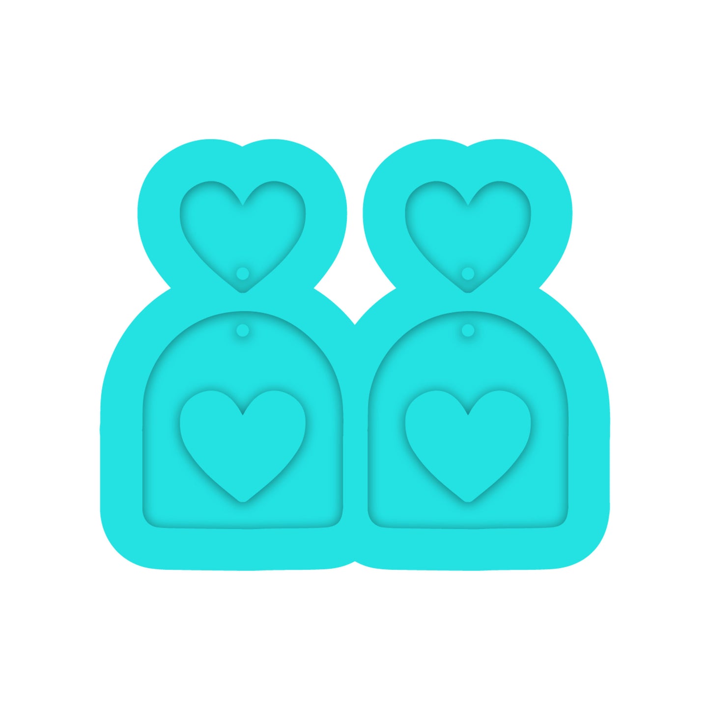Valentines Day Heart Arch Dangle Earring Silicone Mold for Resin Jewelry Artists.