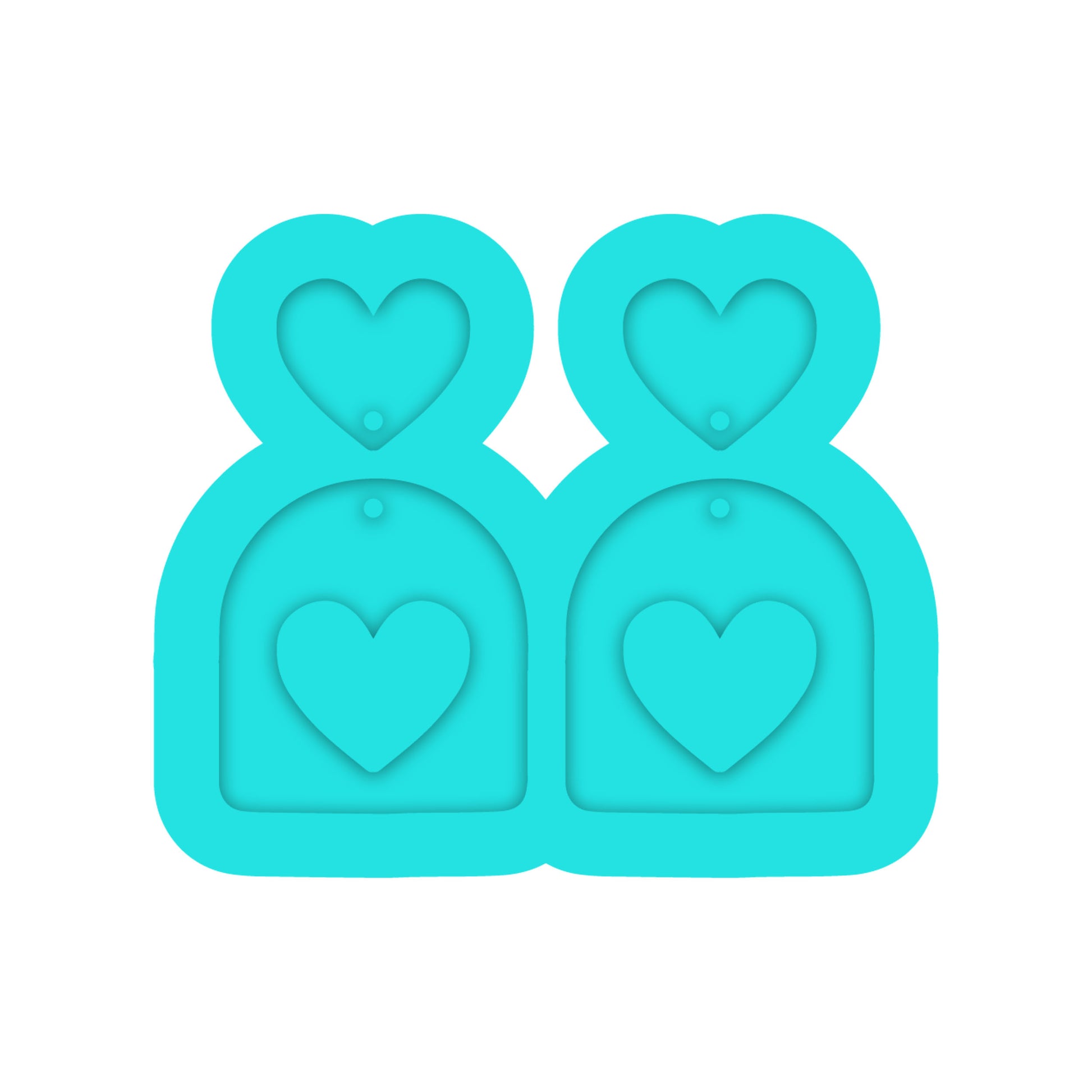 Valentines Day Heart Arch Dangle Earring Silicone Mold for Resin Jewelry Artists.