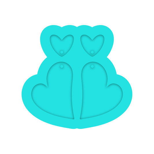 Valentine's Day Dangle Earring Silicone Mold for Resin Jewelry Artists.