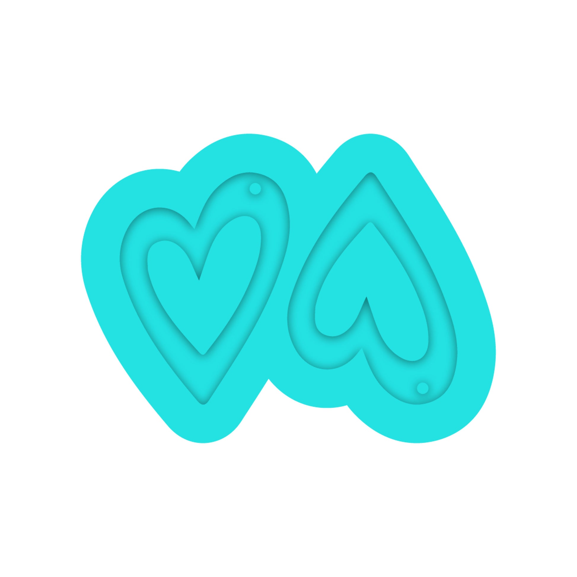 Valentine's Day Open Heart Dangle Earring Silicone Mold for Resin Jewelry Artists.