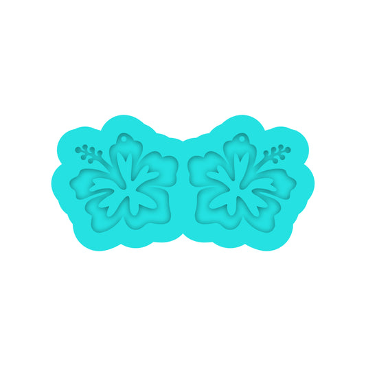 Hibiscus Dangle Earring Silicone Mold for Resin Jewelry Artists