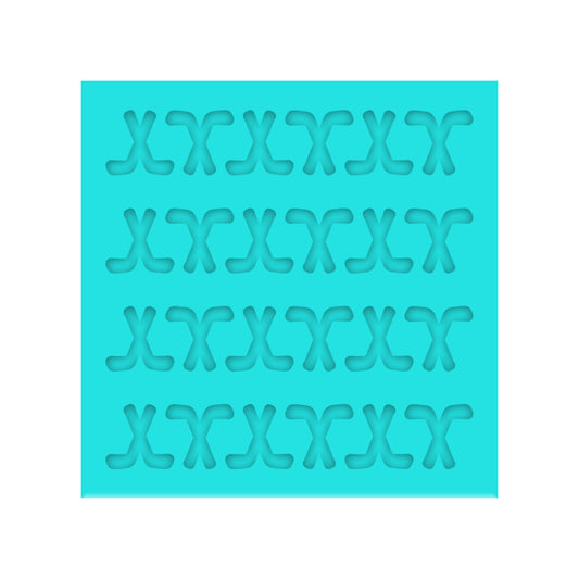 Hockey Sticks Silicone Mold for Resin Shaker Bits, Stud Earrings, Flatbacks, Charms & Pendants