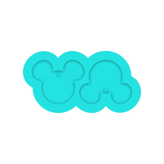 Mouse Head Dangle Earring Silicone Mold for Resin Jewelry Artists