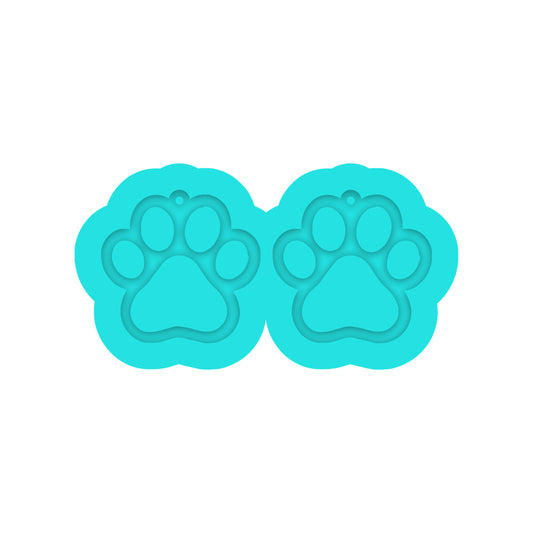Paw Print Dangle Earring Silicone Mold for Resin Jewelry Artists