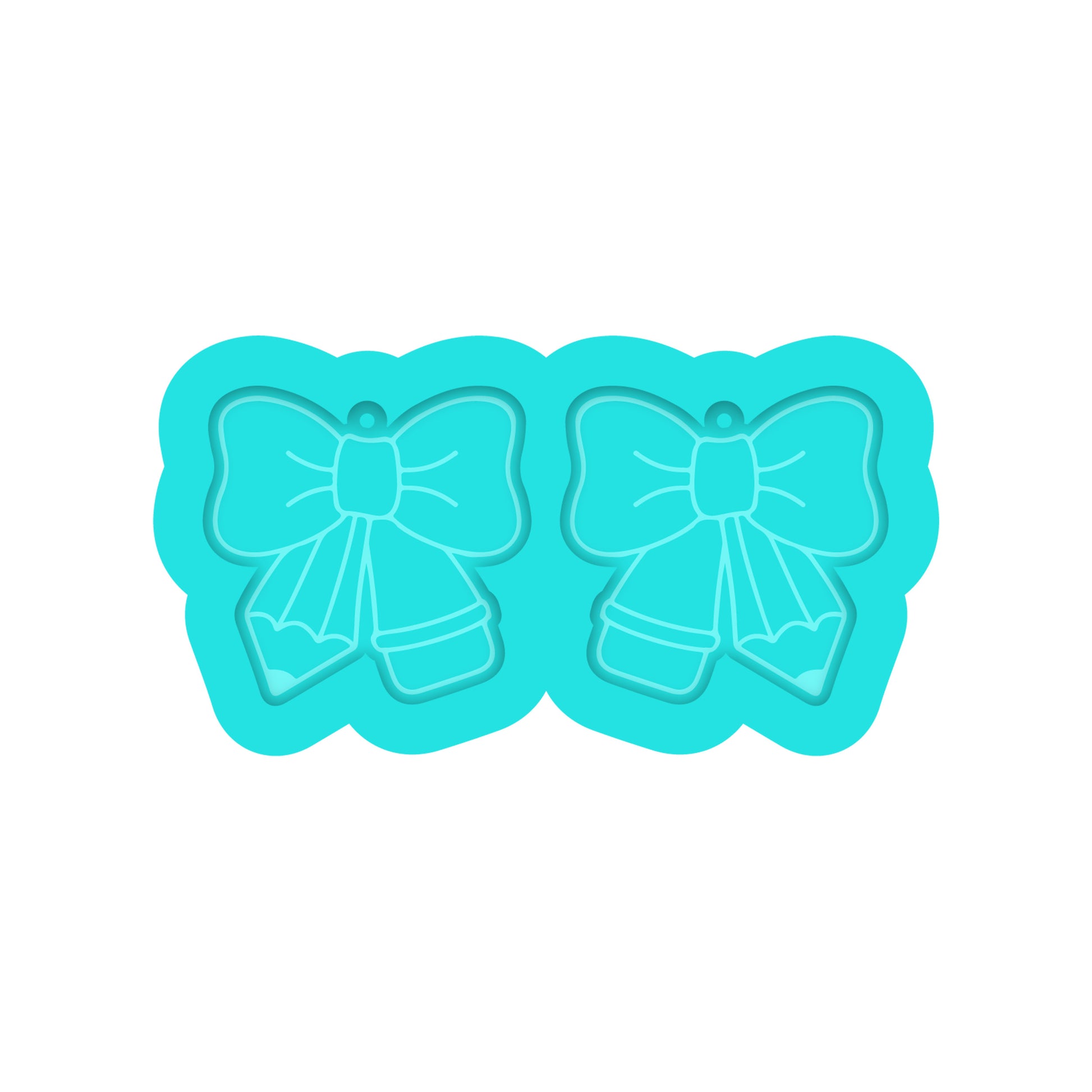 Teacher Pencil Bow Dangle Earring Silicone Mold for Resin Jewelry Artists