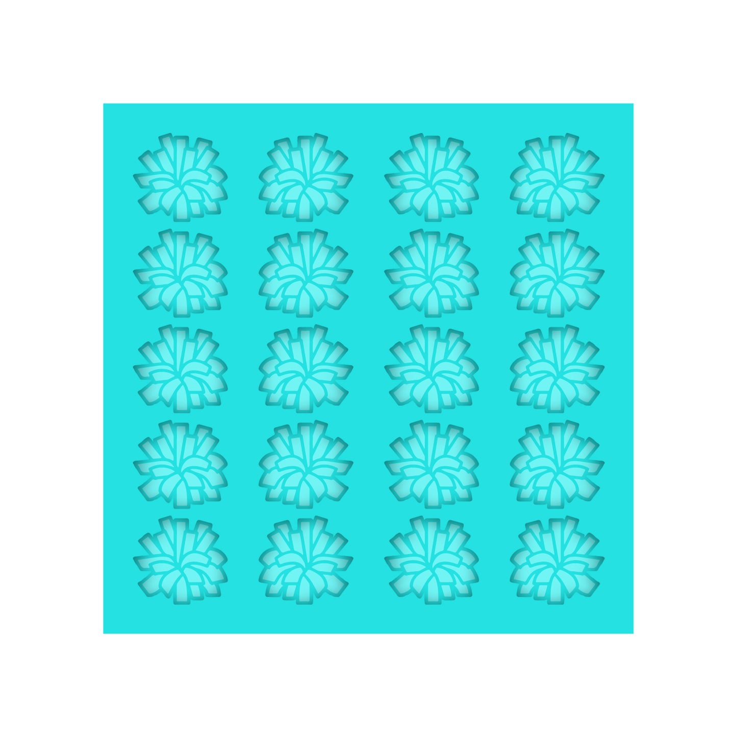 Cheer Pom Poms Silicone Mold for Resin Shaker Bits, Stud Earrings, Flatbacks, Charms & Pendants