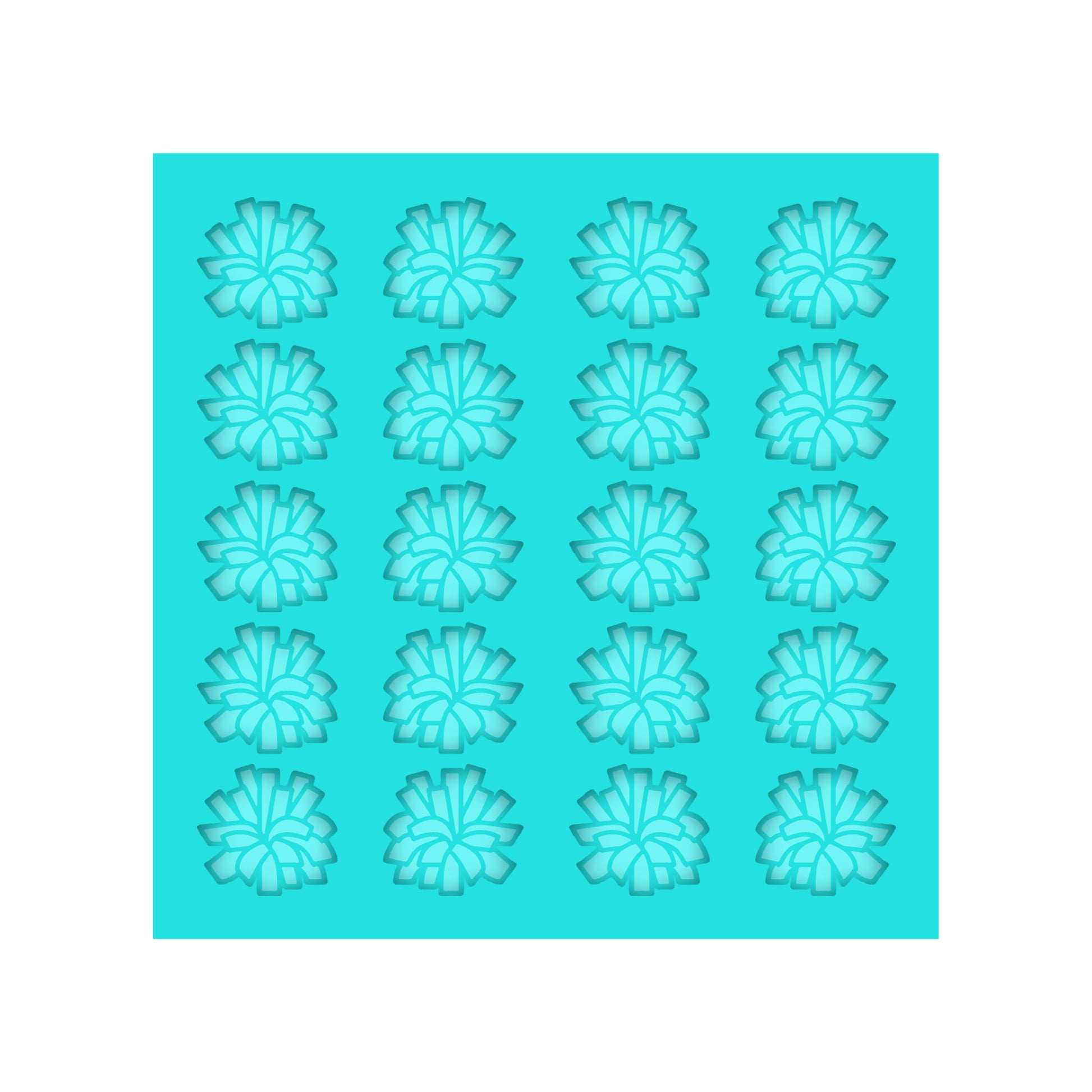 Cheer Pom Poms Silicone Mold for Resin Shaker Bits, Stud Earrings, Flatbacks, Charms & Pendants