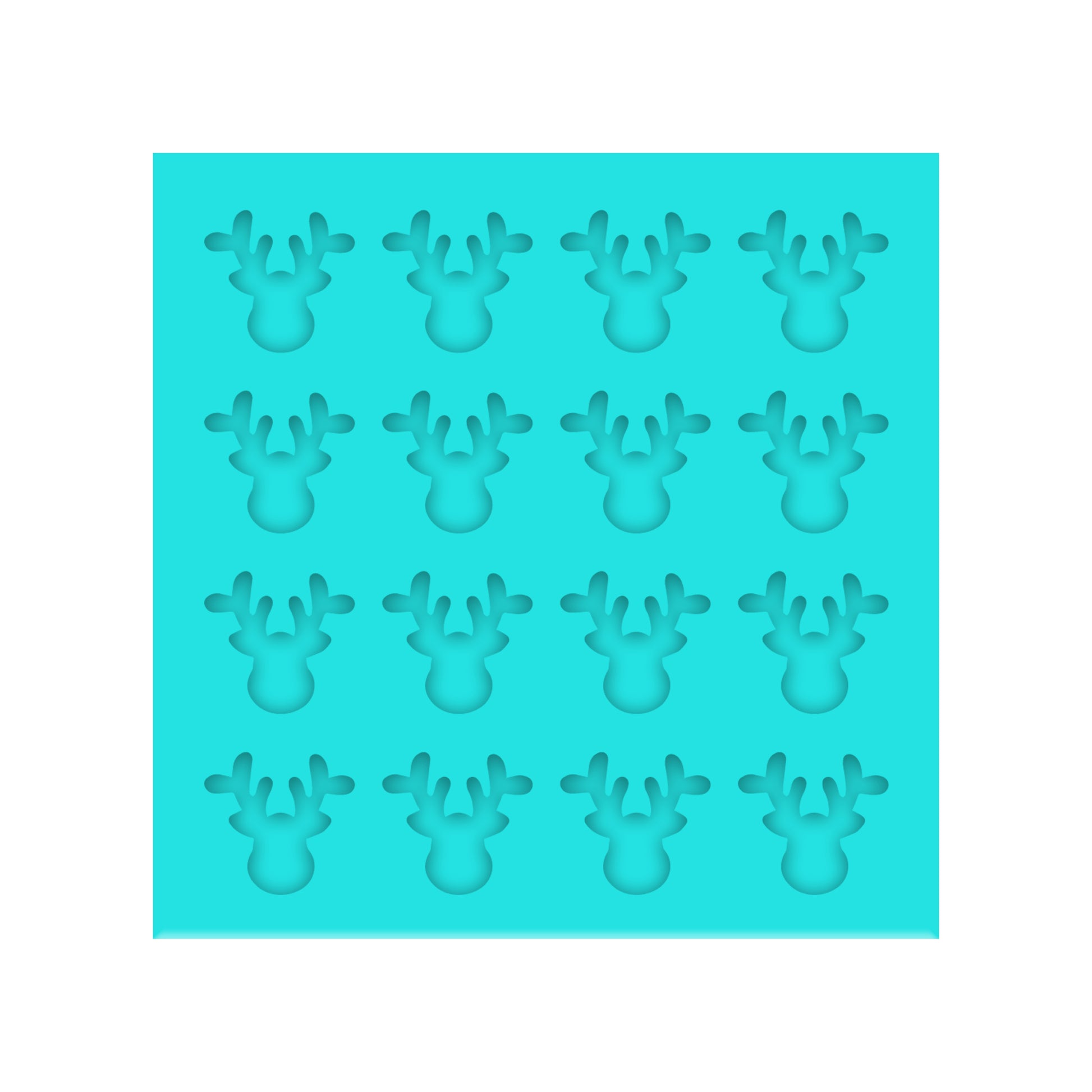 Reindeer Head Silicone Mold for Resin Shaker Bits, Stud Earrings, Flatbacks, Charms & Pendants.