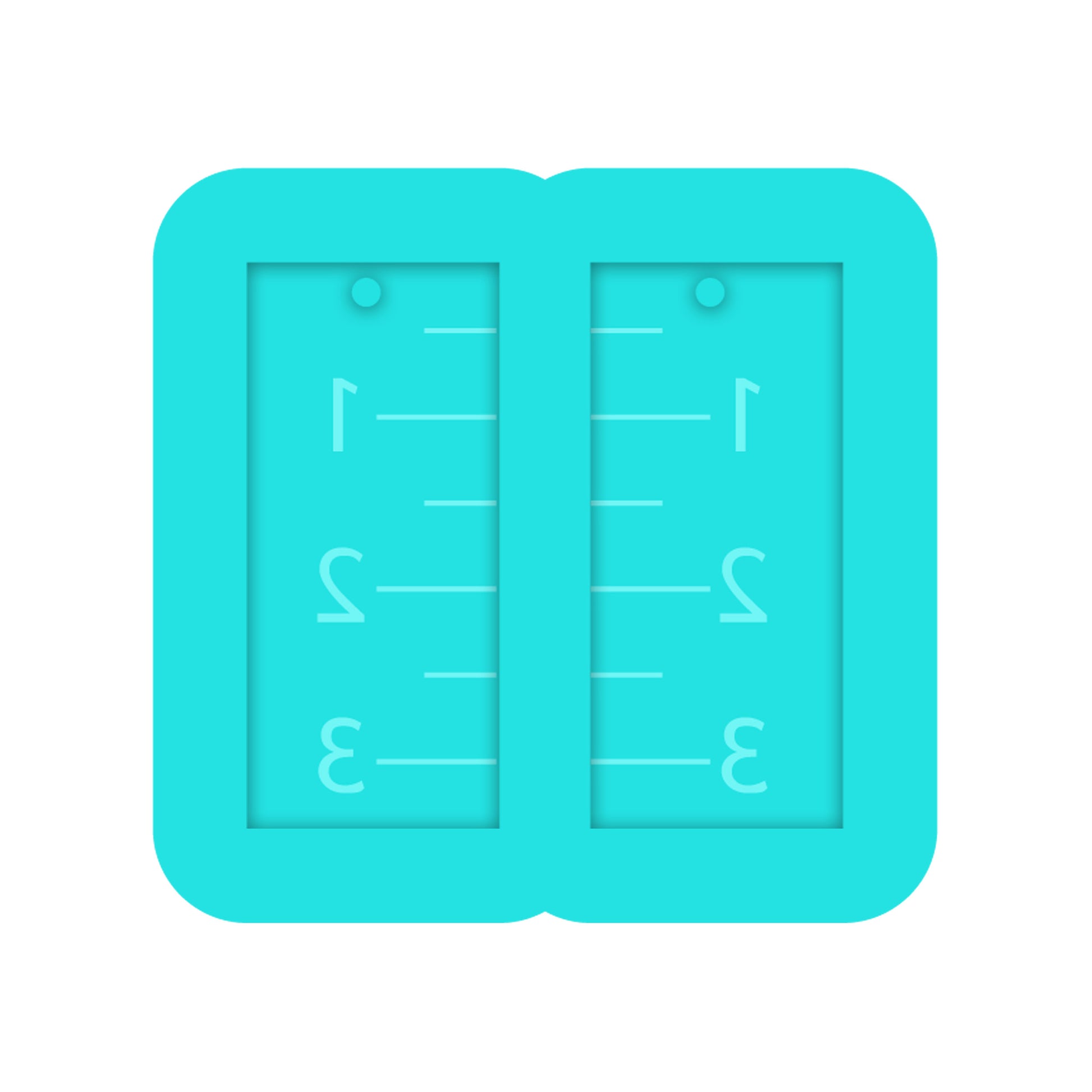 Teacher Ruler Dangle Earring Silicone Mold for Resin Jewelry Artists