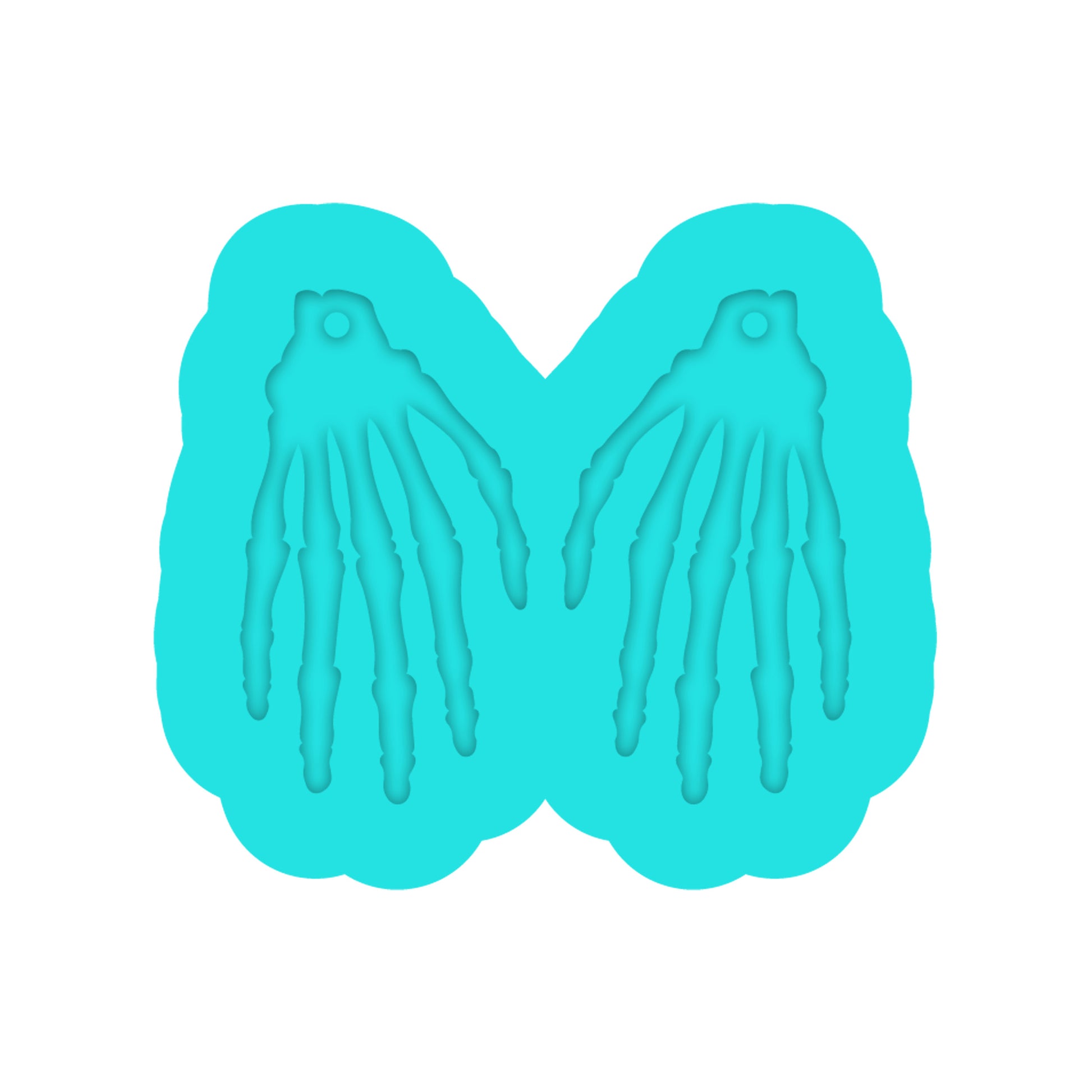 Halloween Skeleton Hand Dangle Earring Silicone Mold for Resin Jewelry Artists