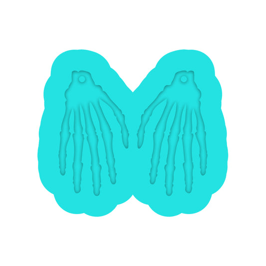 Halloween Skeleton Hand Dangle Earring Silicone Mold for Resin Jewelry Artists