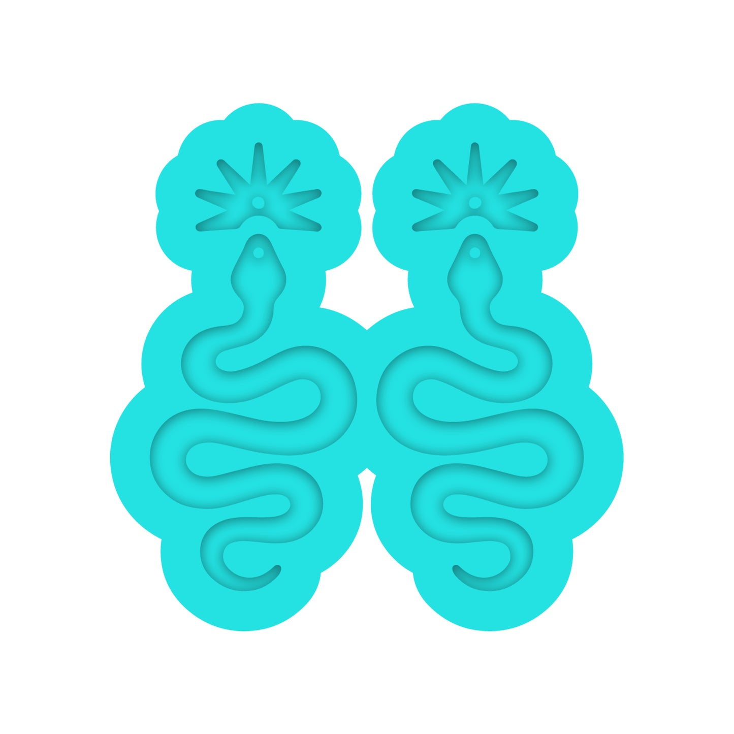 Snake Dangle Earring Silicone Mold for Resin Jewelry Artists
