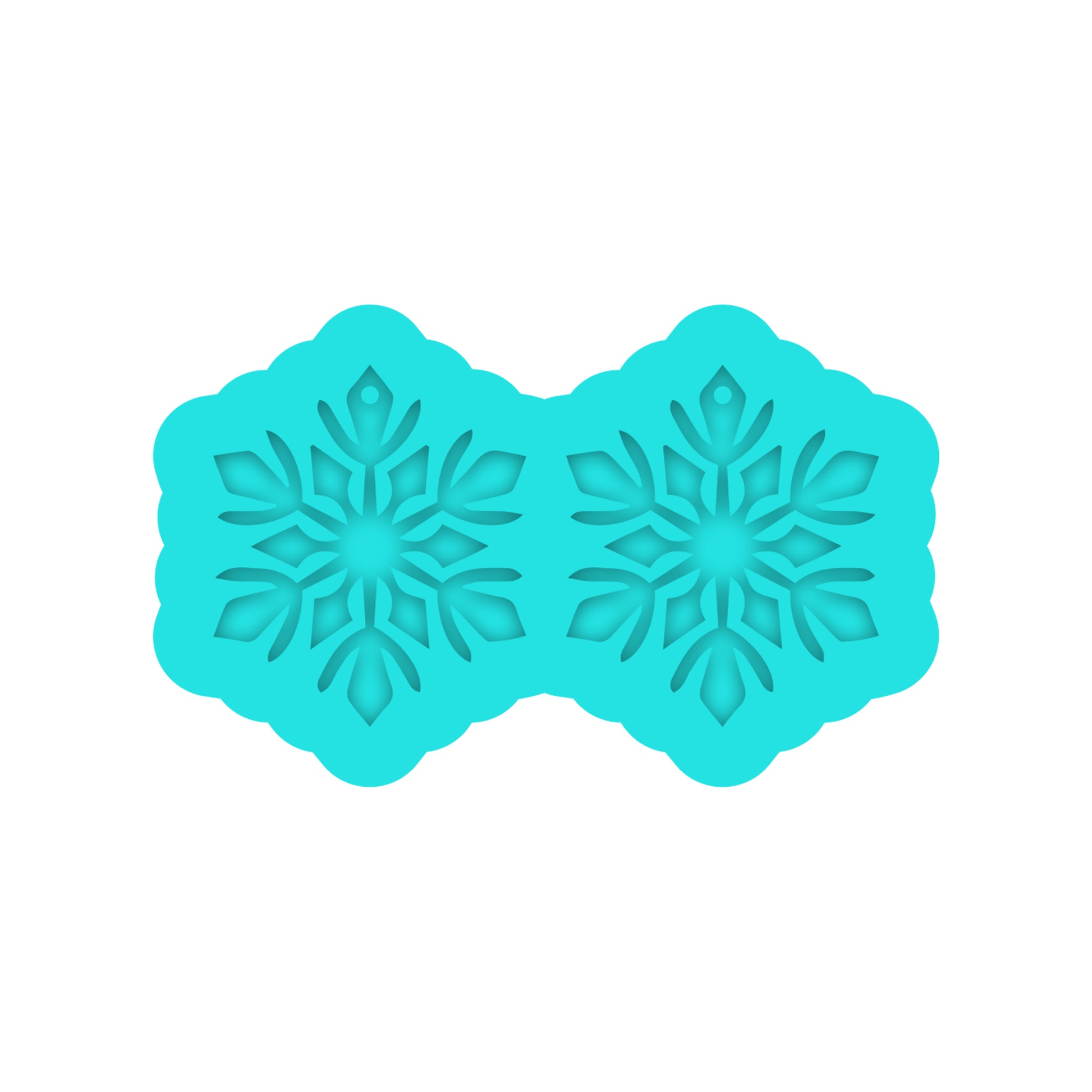 Snowflake Dangle Earring Silicone Mold for Resin Jewelry Artists.