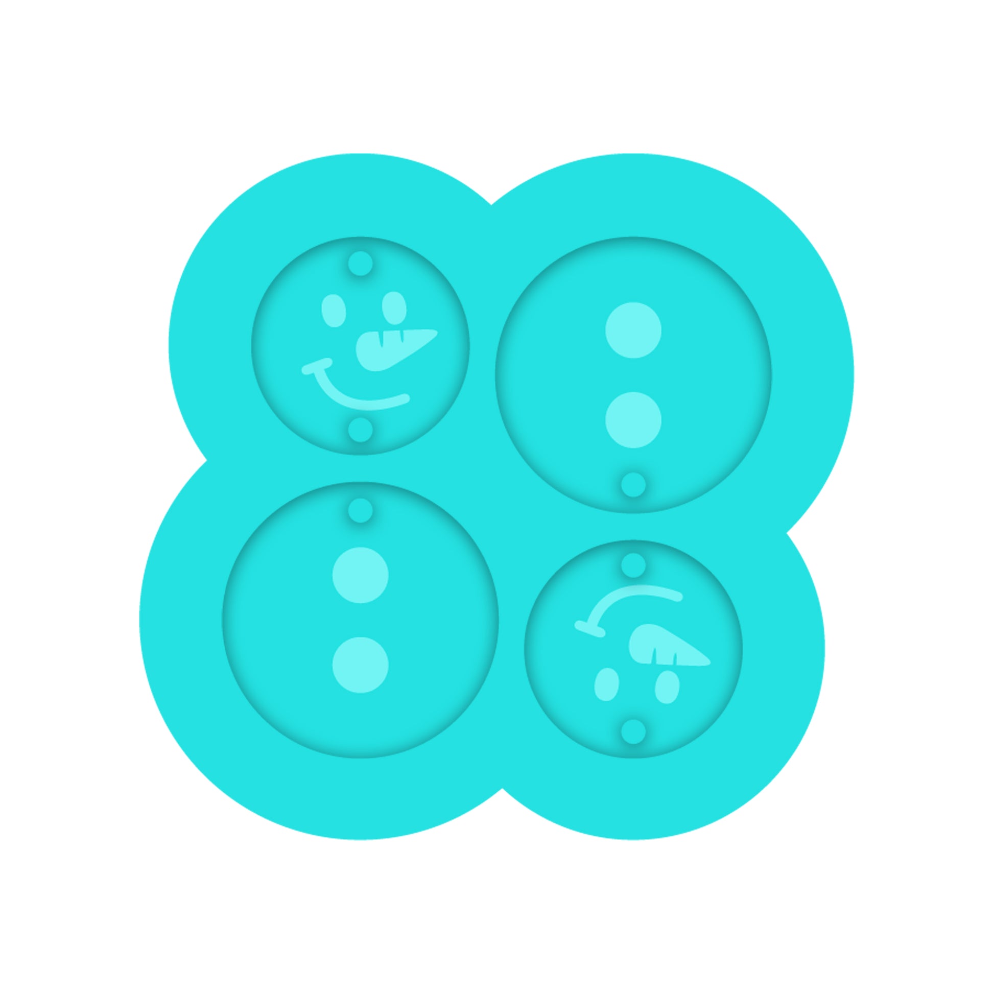 Snowman Dangle Earring Silicone Mold for Resin Jewelry Artists.