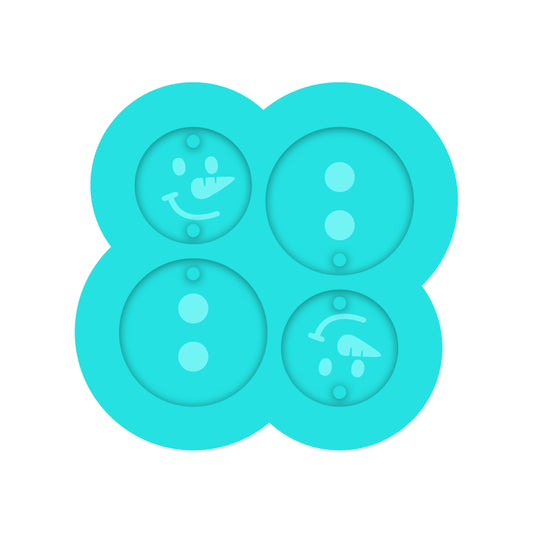 Snowman Dangle Earring Silicone Mold for Resin Jewelry Artists.