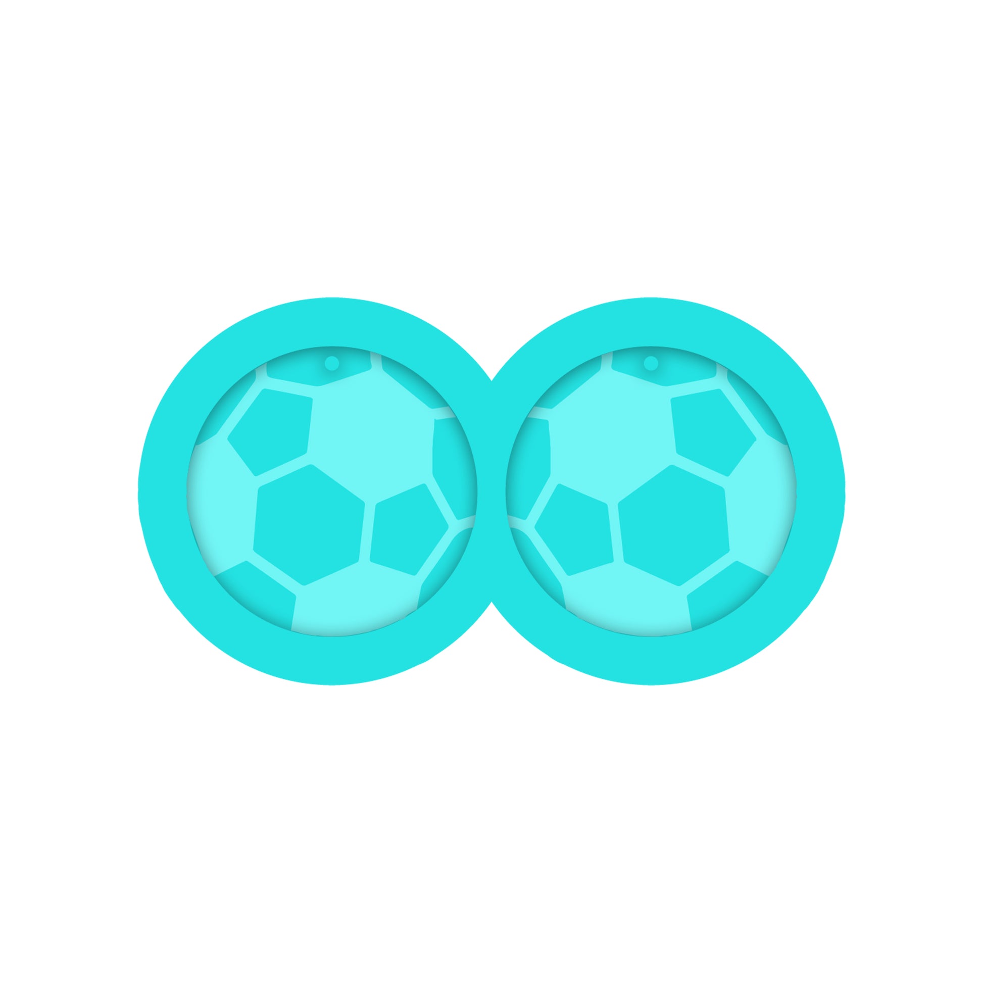 Soccer Ball Dangle Earring Silicone Mold for Resin Jewelry Artists.